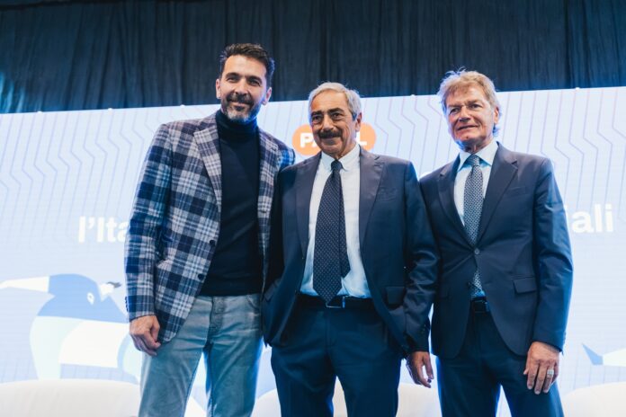 Gianluigi Buffon - Marino Bartoletti - Giancarlo Antognoni - Generazioni Vincenti - Quarto Tempo - Maglia azzurra Gianluigi Buffon - Marino Bartoletti - Giancarlo Antognoni - Generazioni Vincenti - Quarto Tempo - Maglia azzurra